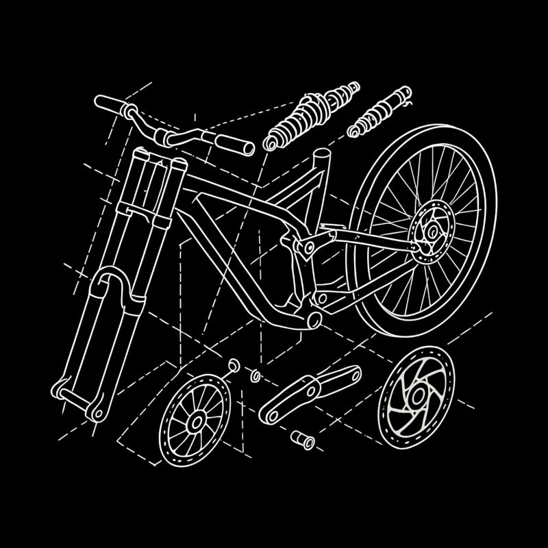 MTB Downhill Geometry Exploded View