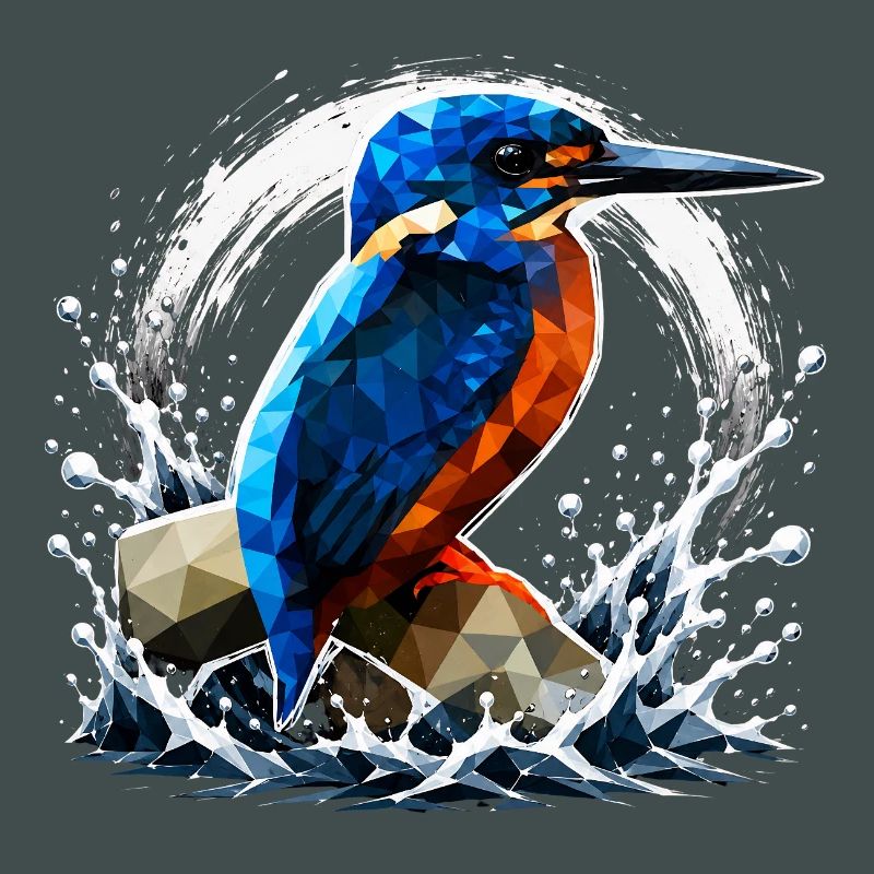 Low-Poly-Eisvögel-Design