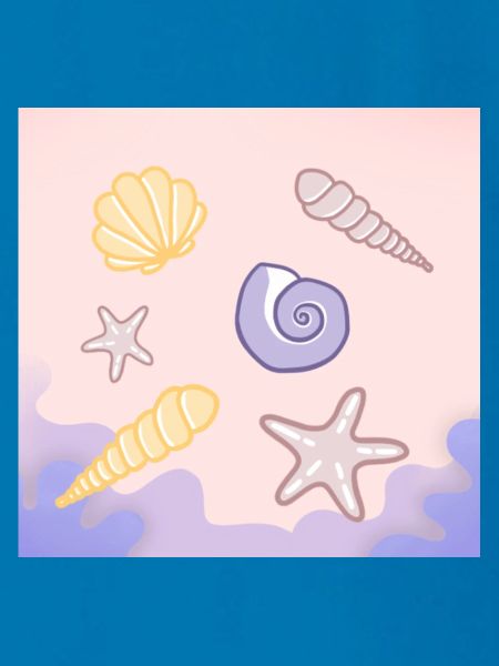 Pastel Sea Shells Starfish