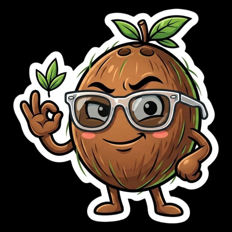 Coconut Nerd with Glasses
