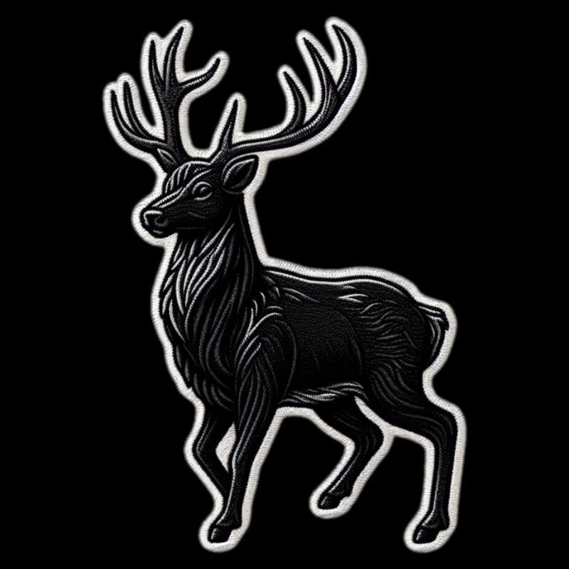 Schwarzer Hirsch Geweih Patchmotiv