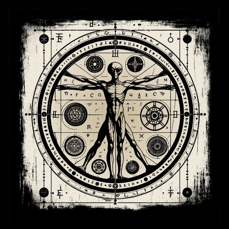 UFO Ancient Alien Geometry Human Design Hemd