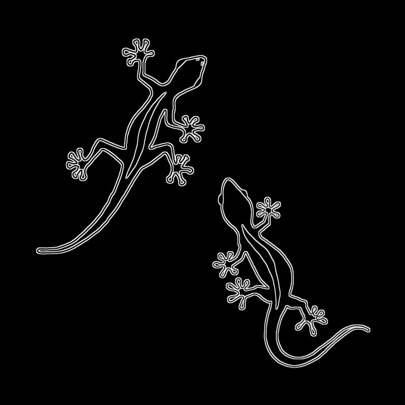 Zwei Echsen (schwarz)