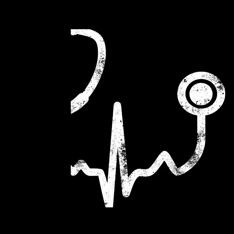 Stethoscope Heartbeat Line Art