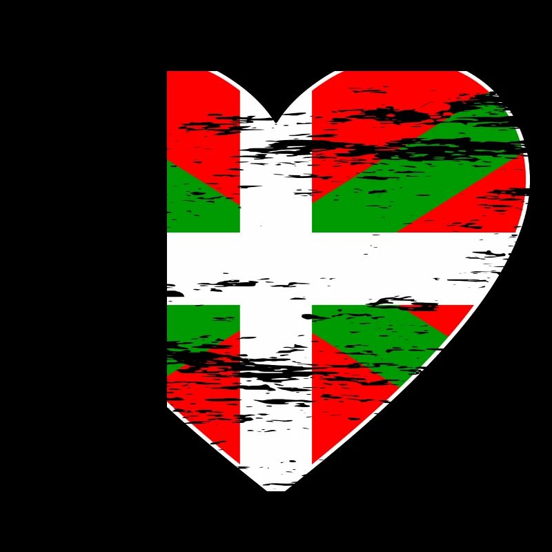 Drapeau basque coeur utilisé