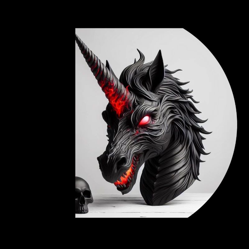 Demonic Unicorn Head Design