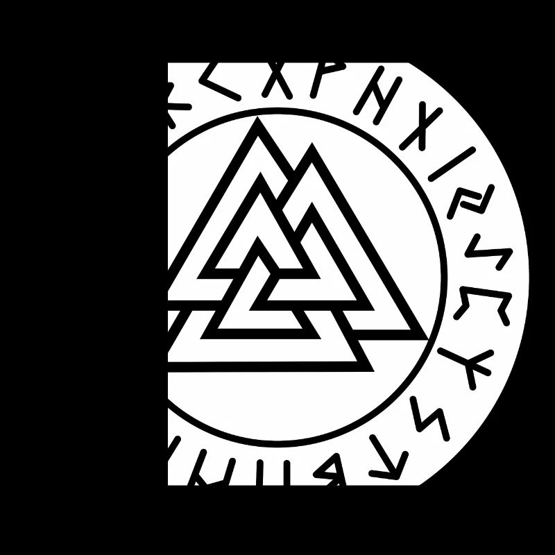 Cercle de runes blanches Valknut