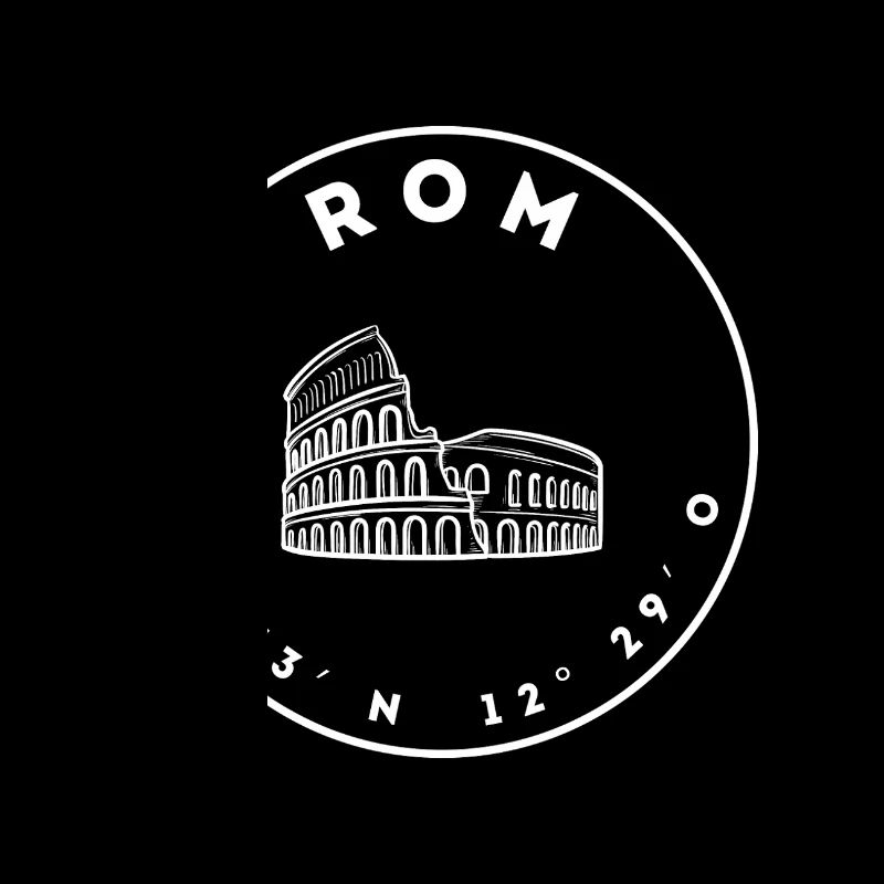 Rome with Colosseum and coordinates