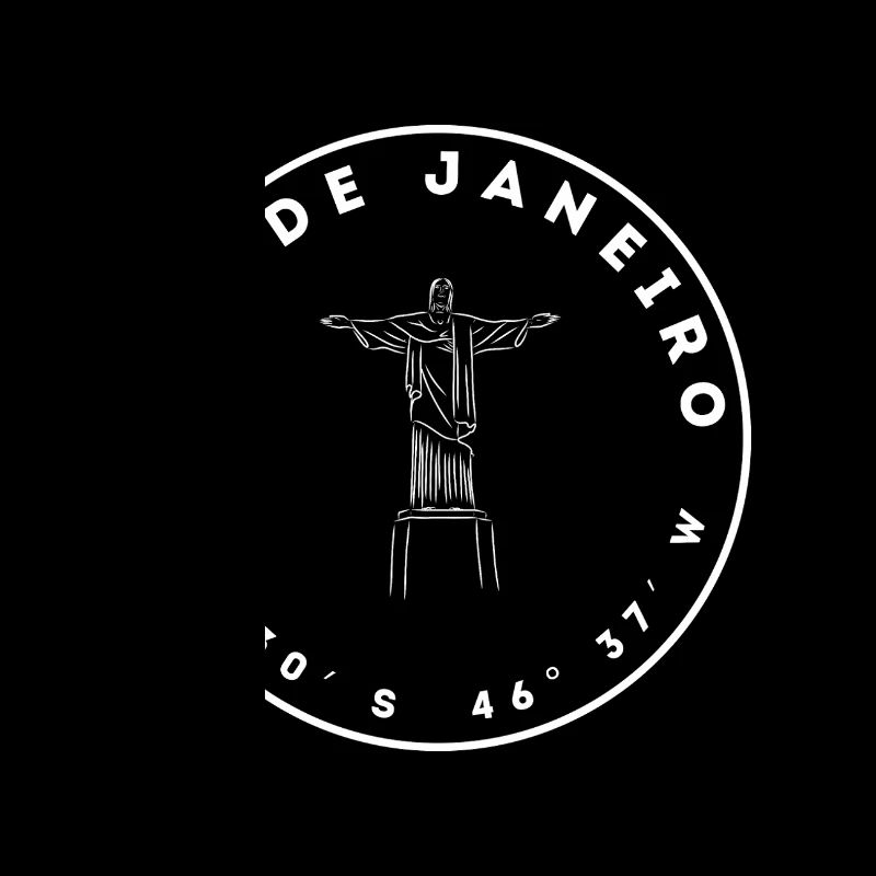 Rio de Janeiro with Cristo Redentor and coordinates