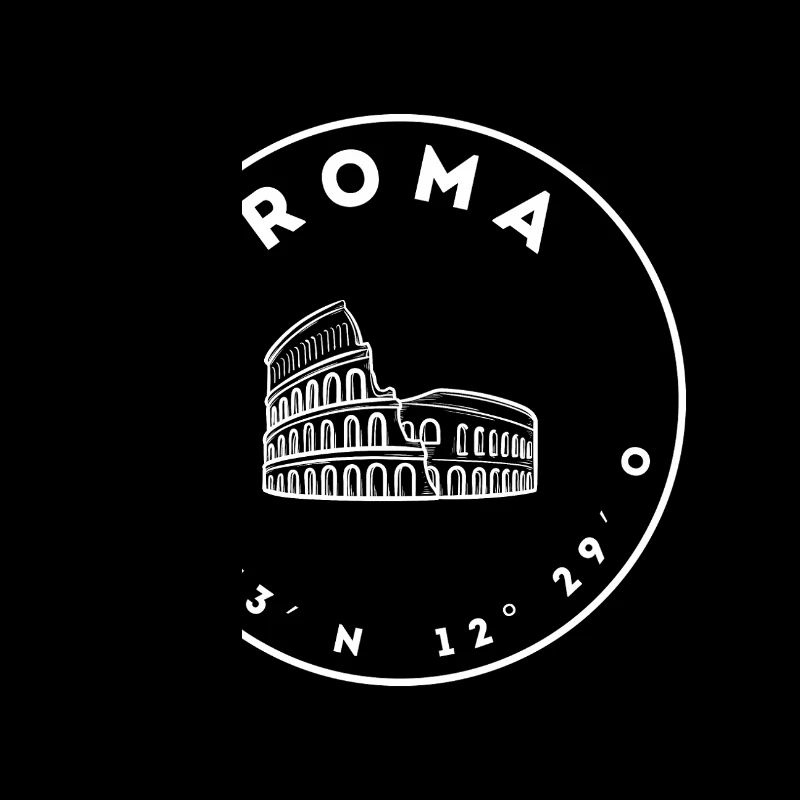 Rome with Colosseum and coordinates