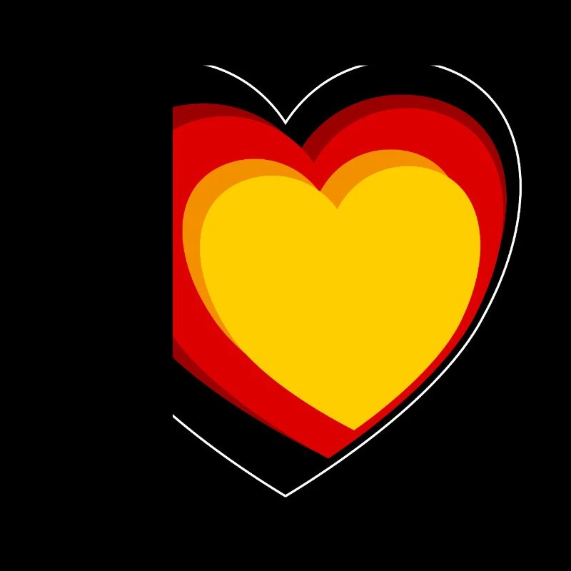 3D-Herz in Schwarz-Rot-Gold