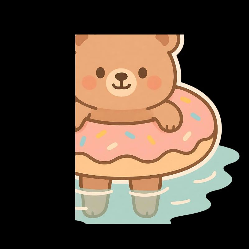 Cute teddy bear in the water