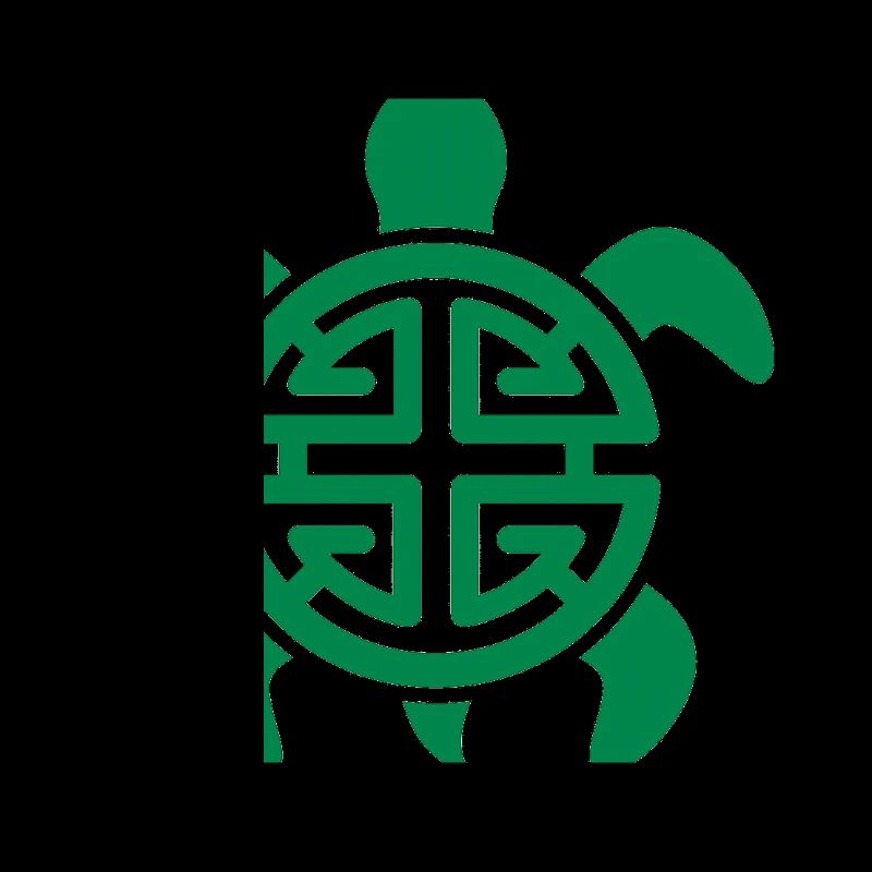Geometric Lucky Turtle Pattern Green