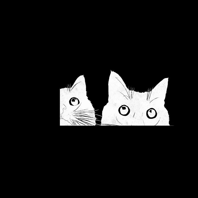 Two peeking cats