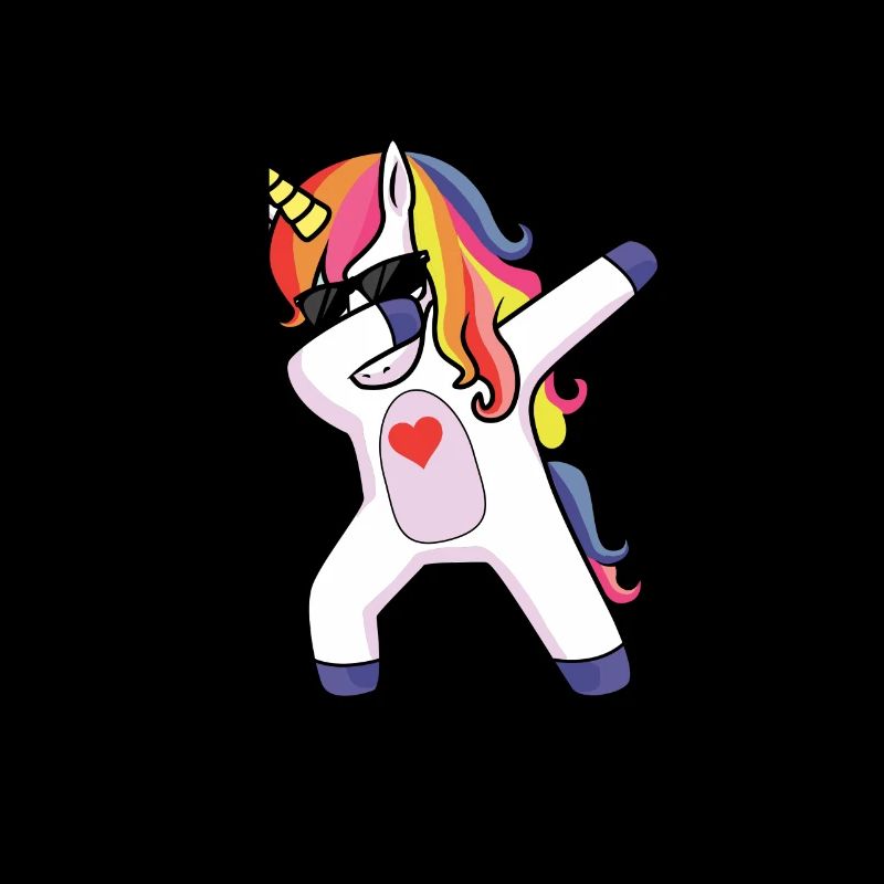 Dabbing Einhorn Sonnenbrille & Herz