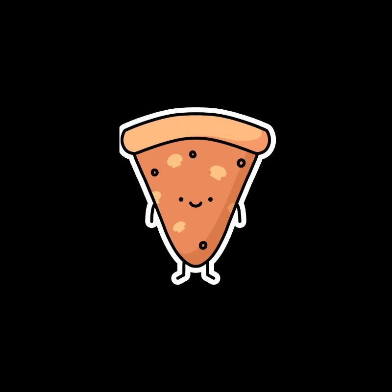Laughing Pizza Slice Cartoon
