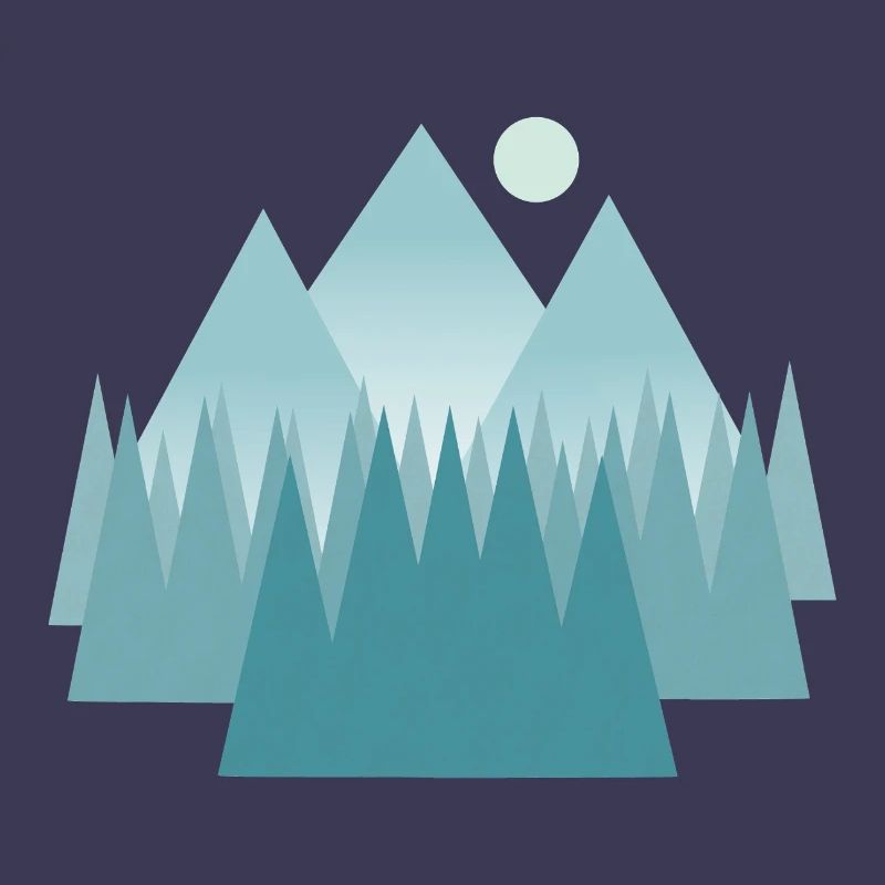 Paysage de montagne astral dans les tons bleus