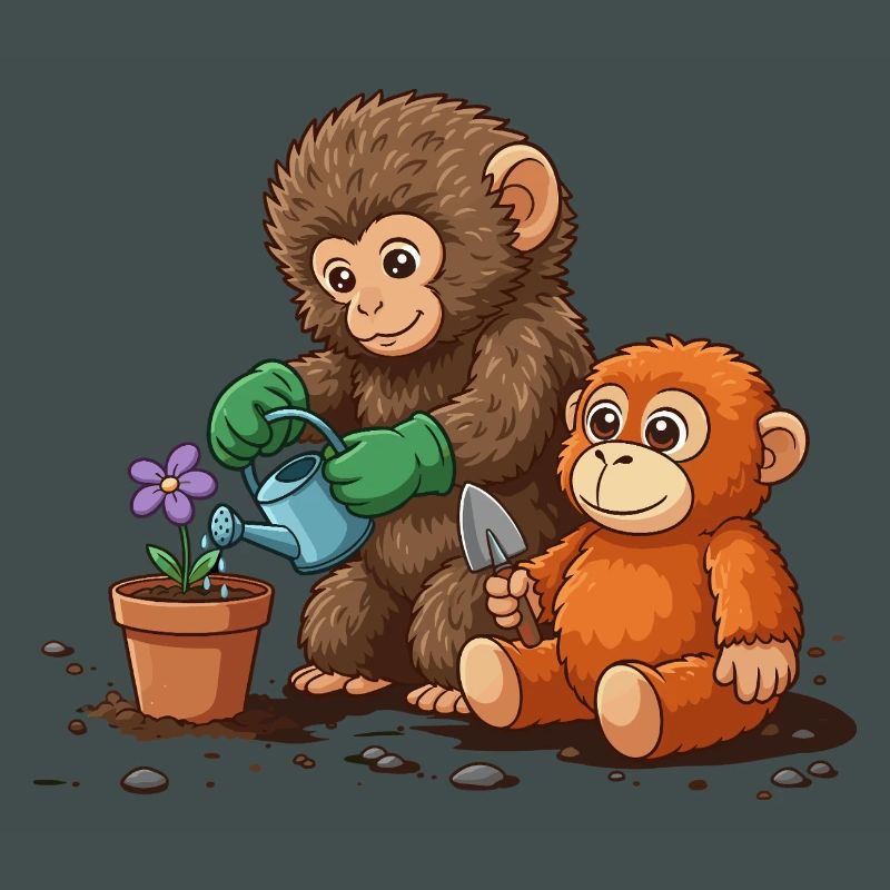 the monkey punch - Affe Gartenarbeit