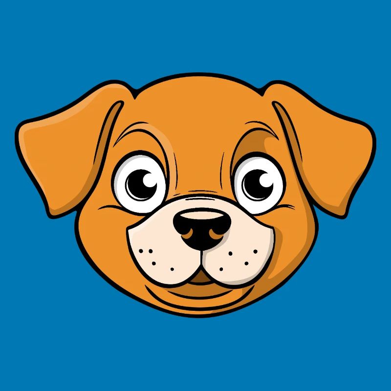 Fröhliches Bild eines Hundekopfes