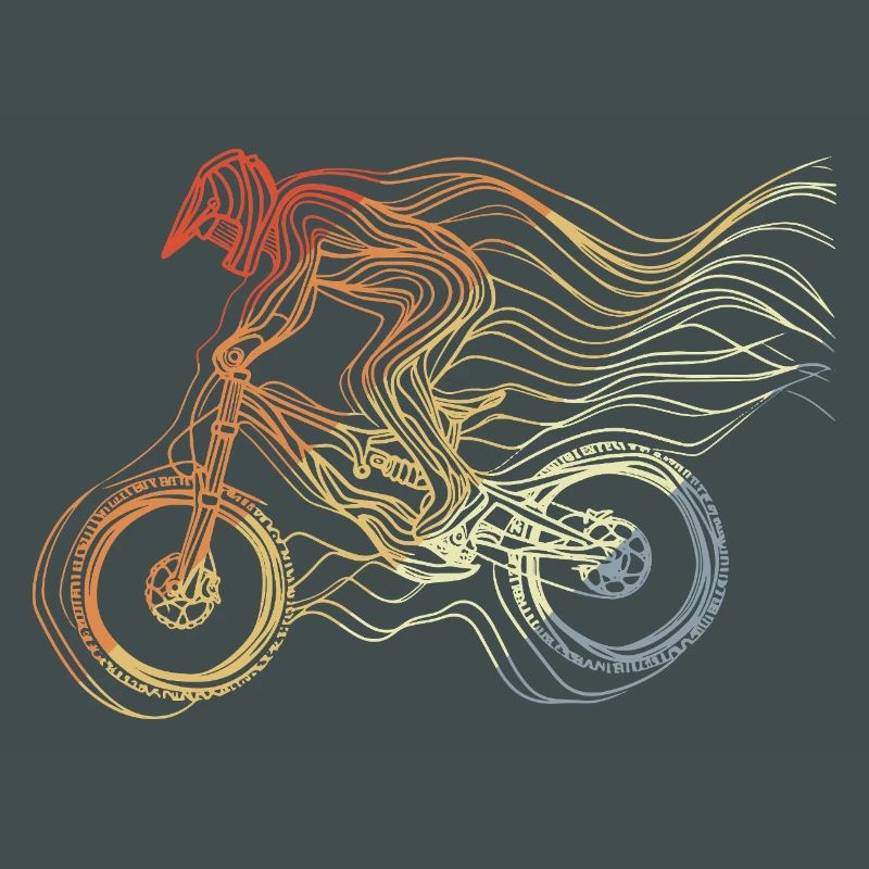 Mountainbiker Retro Stil