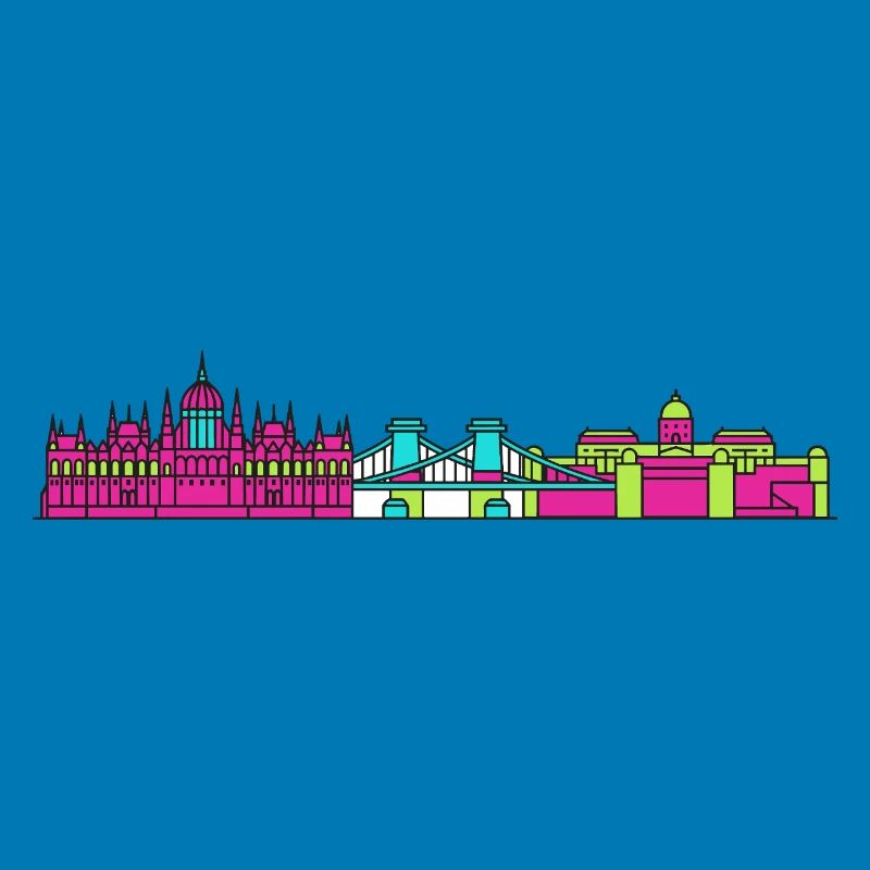 Budapester Stadtskyline-Parlament: Moderne Kunst