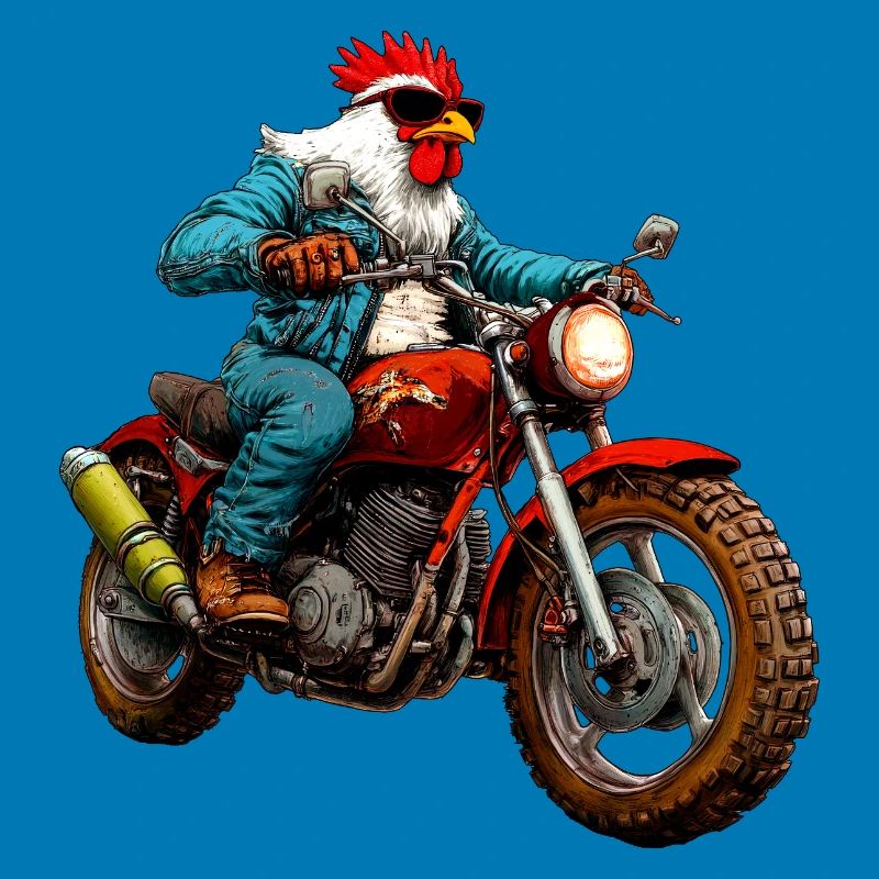 Motorrad Hühner