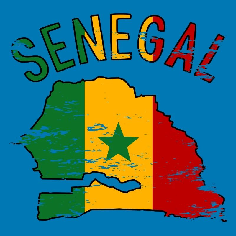 Drapeau du Sénégal Silhouette de la carte utilisée