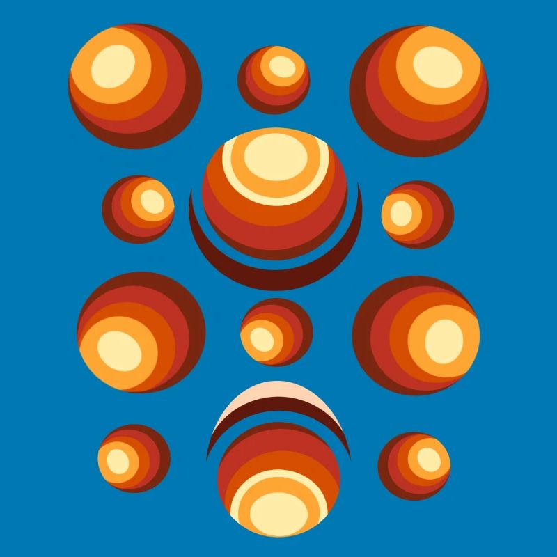 Retro Circle Pattern 70s Crescent