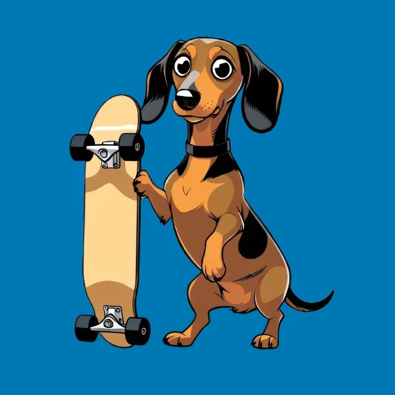 Dackel mit Skateboard Design