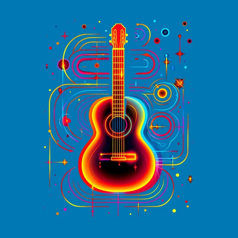 Neon Gitarre mit Psychedelic Effekt