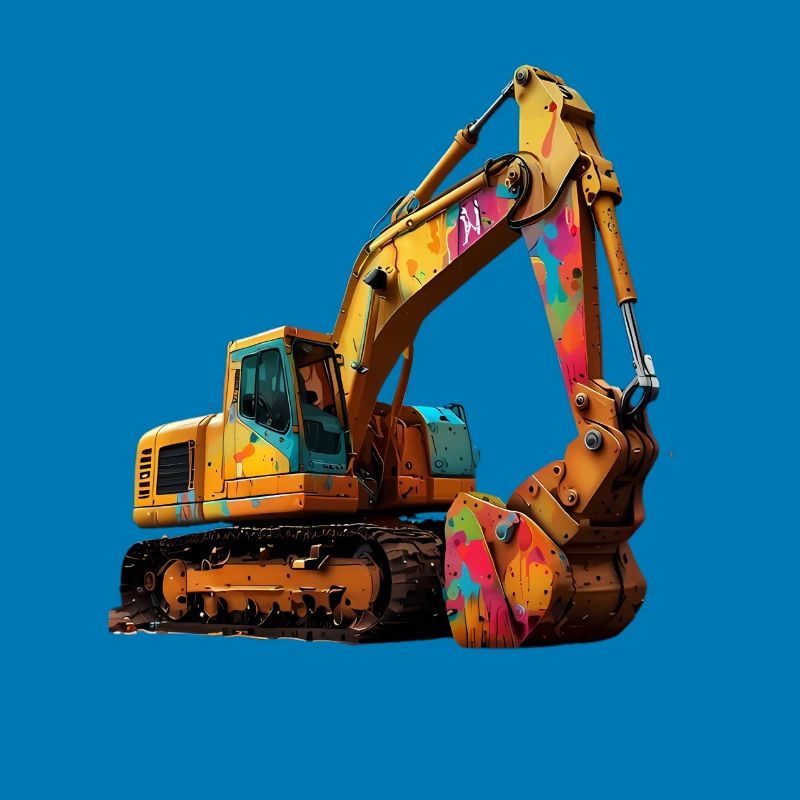 Farbexplosiver Bagger
