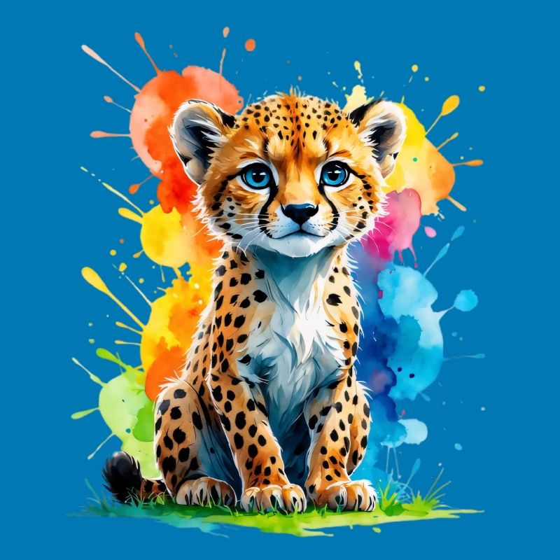 Éclaboussure colorée de petit guépard