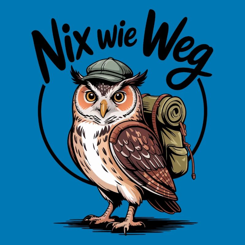 Wandering owl with backpack