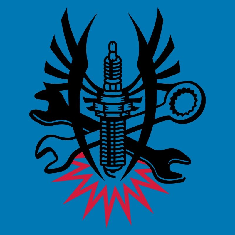 A spark plug with two wrenches