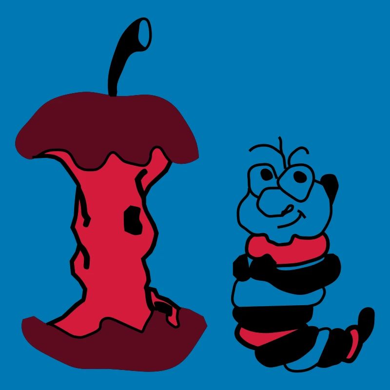 Apfel und Wurm