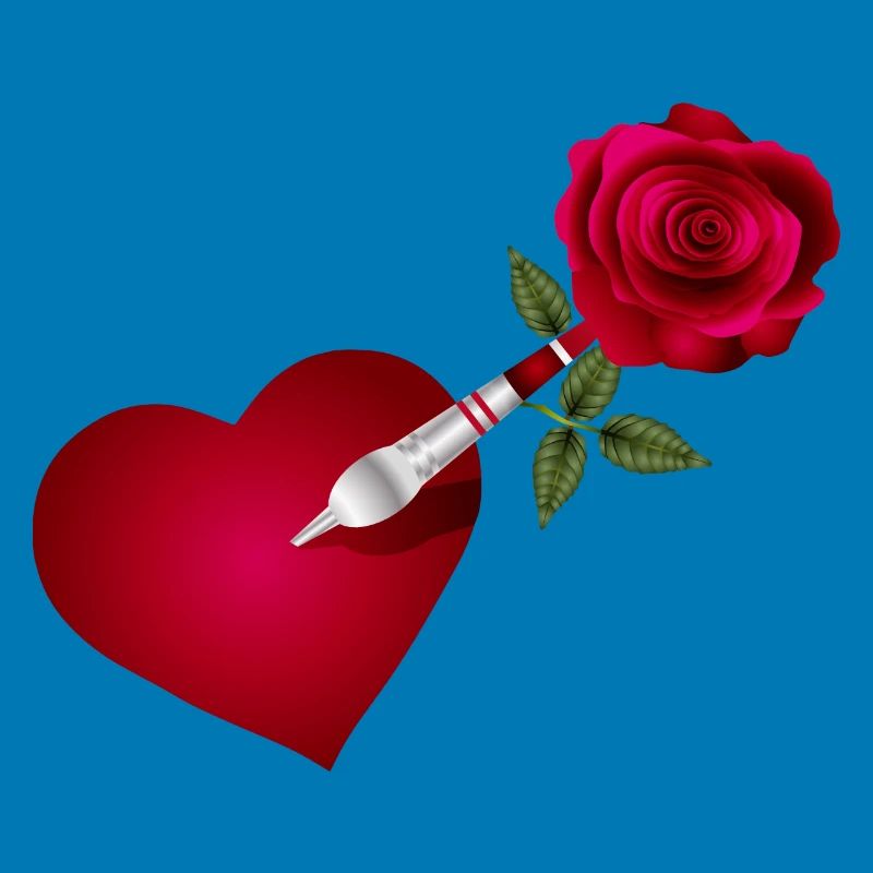 Flèche fléchette avec rose et cœur comme cible