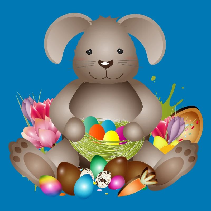 small Easter with Easter nest full of Easter eggs