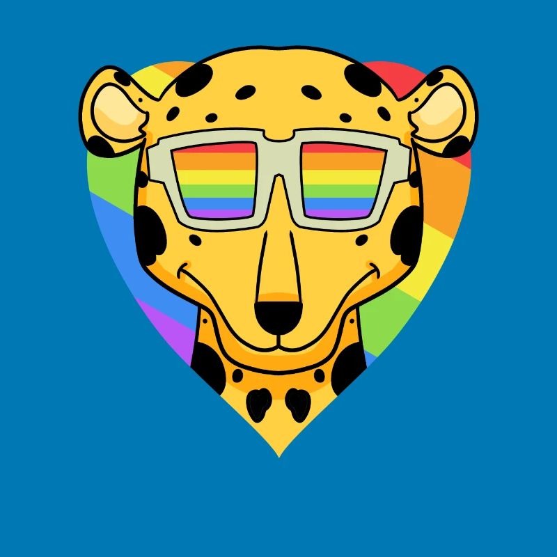 Regenbogen - Gepard mit Brille