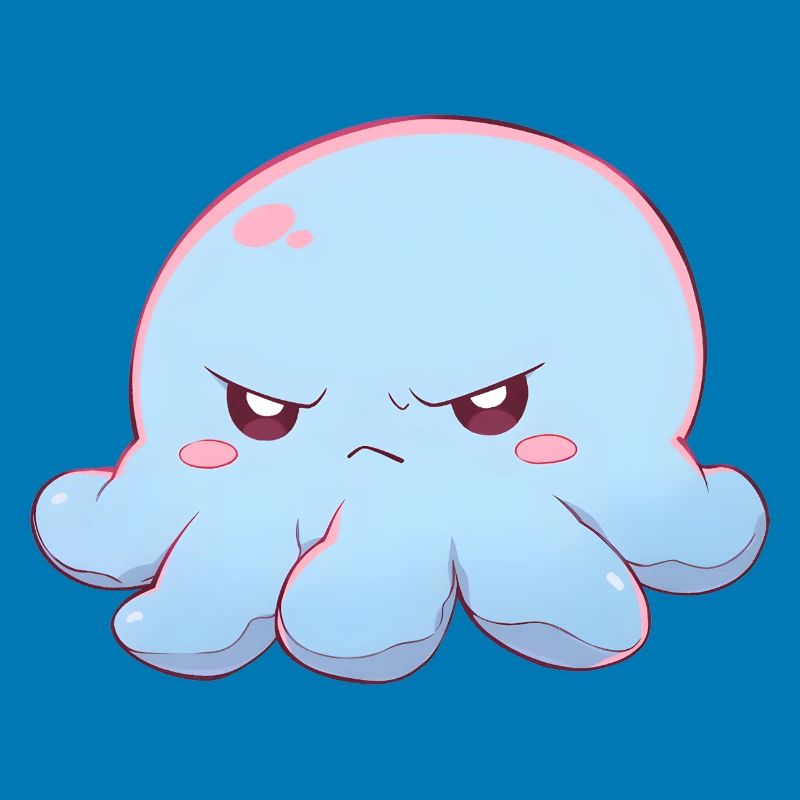 Blue grumpy octopus