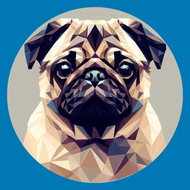 Dog Pug Polygon Geometry