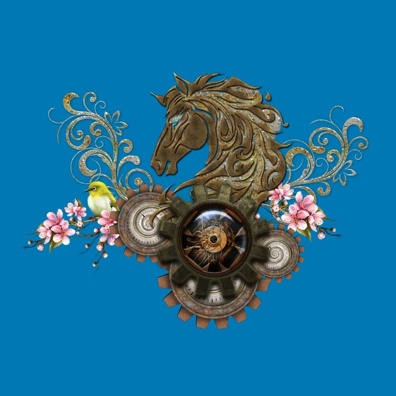 Dieses einzigartige Steampunk-Pferd mit Blumen