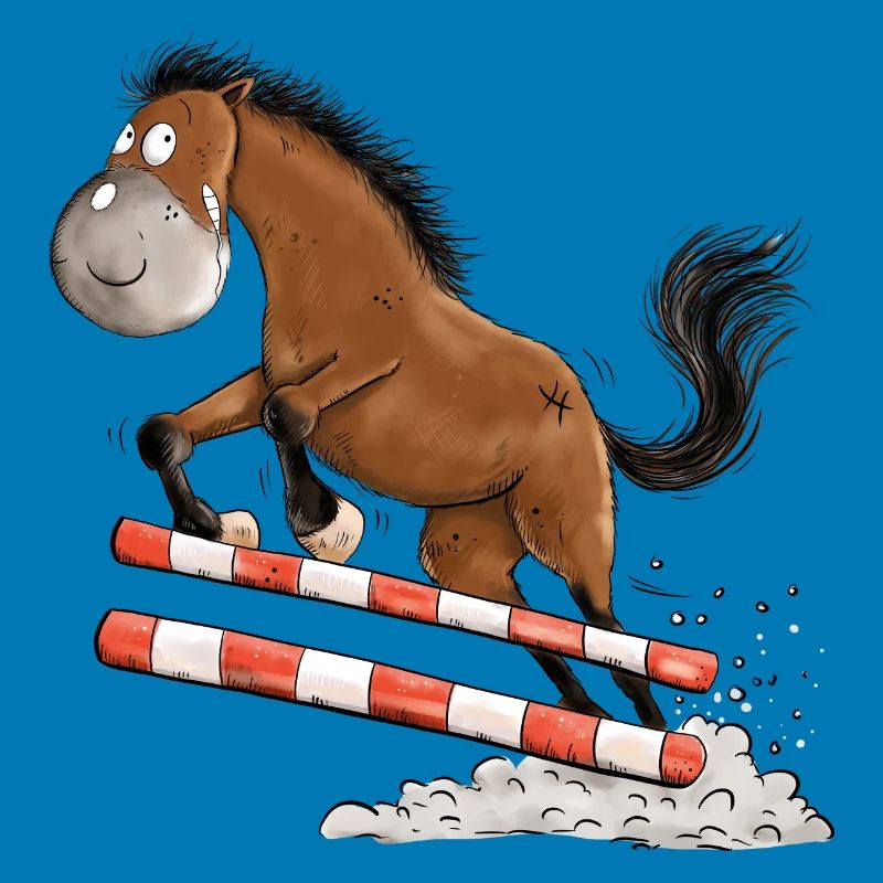 Witziges Springpferd Springreiten Tunier Pferd