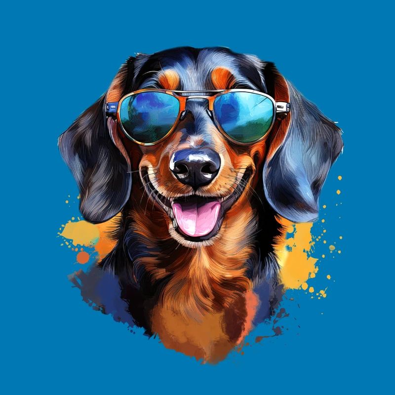 Dackel mit Sonnenbrille