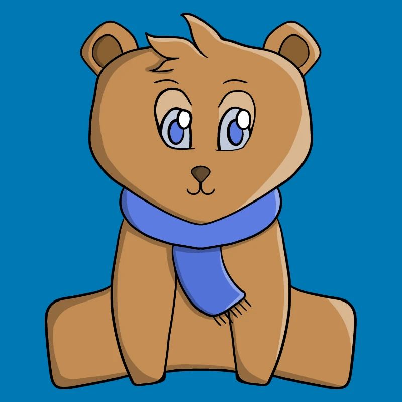 Teddybär mit blauem Schal