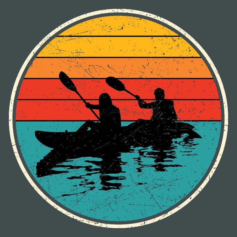 Sunset Kayak Duo Circle