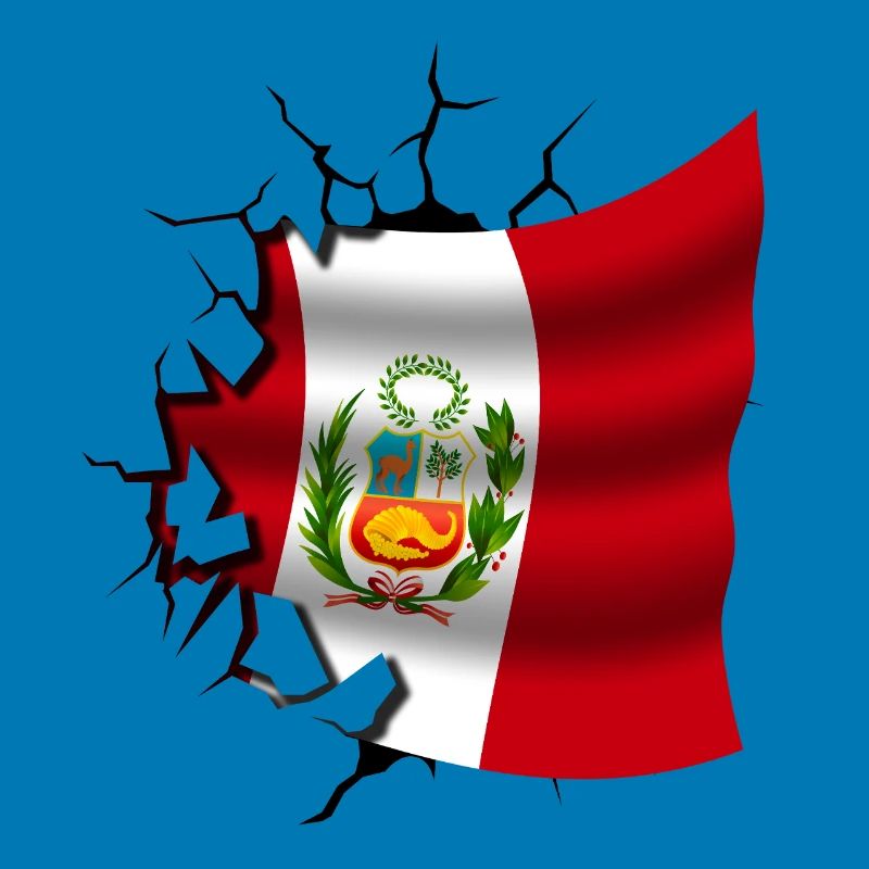Drapeau du Pérou - Pérou - Drapeau Broken Design