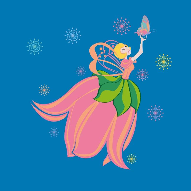 Fabuleuse fée des fleurs avec papillon