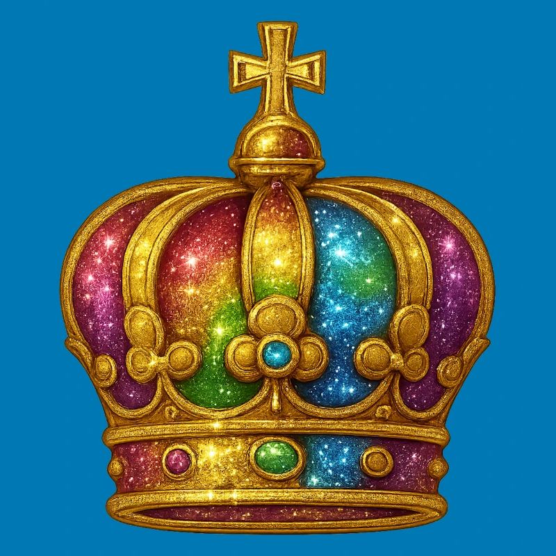Goldene Krone mit Regenbogen-Effekt