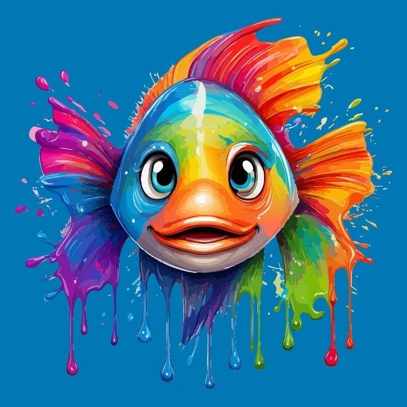 Buntfisch mit Farbexplosion