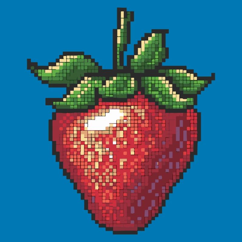 Erdbeere im Pixelstil
